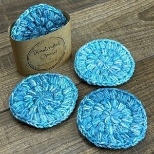 Handcrafted Crochet Face Round Makeup Remover Scrubbies Set Cotton Yarn